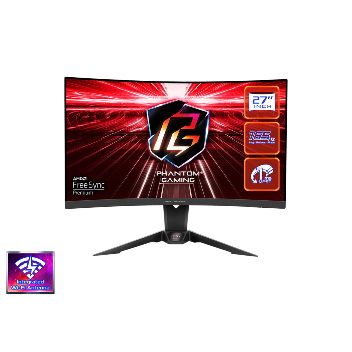 ASRock Phantom - PG27Q15R2A - 27 Inch - QHD - 165Hz - Curved Gaming Monitor