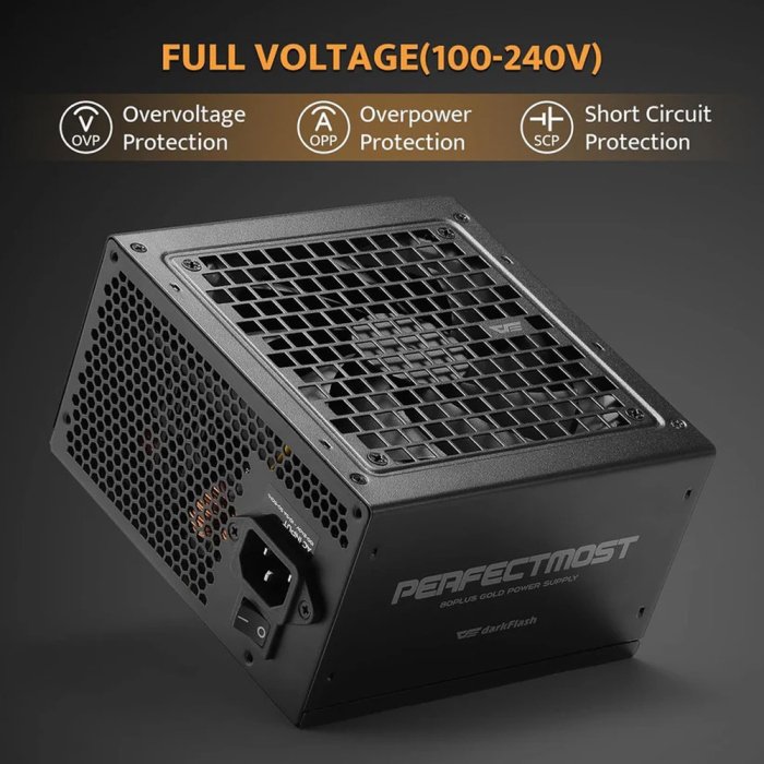 DarkFlash PMT1050 80 Plus Gold Fully Modular 1050W ATX 3.1 & PCIe 5.1 Power Supply - Black - Image 2