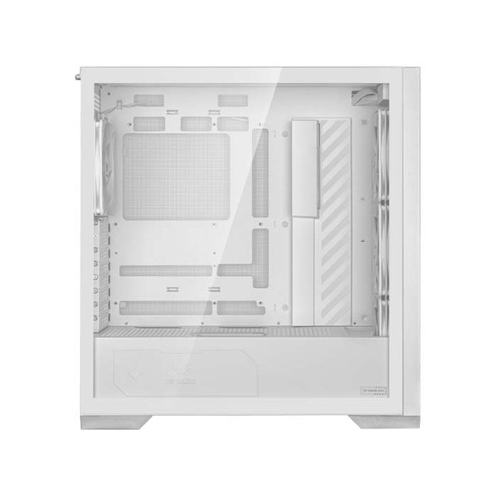 ASUS Tuf Gaming GT302 ARGB ATX Mid Tower Case Left Side Tempered Glass 4x ARGB Fans - White - Image 2