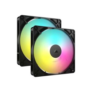 Corsair RS140 ARGB High-Performance Cooling, Magnetic Dome Bearing 2x140mm - Black