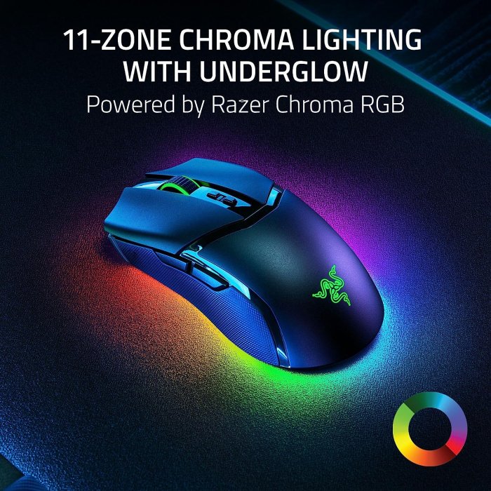 Razer Cobra Pro HyperSpeed Wireless/Bluetooth/Wired 30K DPI Gaming Mouse, 10 Customizable Control Focus Gen-3 Switches, Up to 170 Hrs Bluetooth/100 Hrs on Hyperspeed Wireless - Black - Image 2
