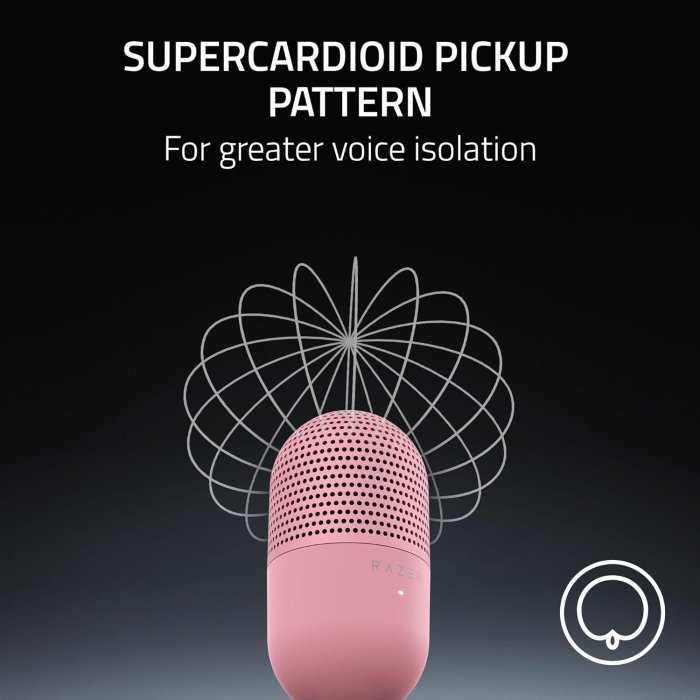 Razer Seiren V3 Mini Ultra-Compact USB Microphone with Tap-to-Mute With LED Indicator, 14 mm Condenser - Quartz Edition - Image 2