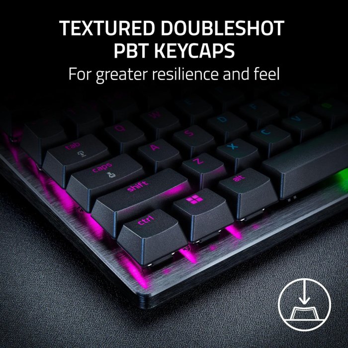 Razer Huntsman V3 Pro Esports Gaming Keyboard: Analog Optical Switches, Rapid Trigger & Adjustable Actuation, Media Keys & Dial, Doubleshot PBT Keycaps, Wrist Rest - Black - Image 2