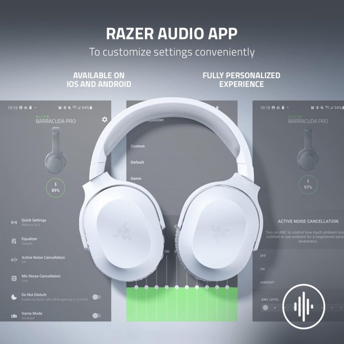Razer Barracuda X Wireless/Bluetooth/Wired 7.1 Surround Sound Gaming Headset, Detachable Hyperclear Cardioid Mic,Upto 50 Hrs Battery Life For PC,PlayStation,Switch & Mobile Devices - Mercury White - Image 2