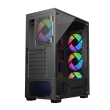 Sharx Razorfin ATX Mid Tower Left Side Tempered Glass Panel Case With 4 RGB Fans - Black - Image 6
