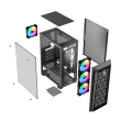 Sharx Razorfin ATX Mid Tower Left Side Tempered Glass Panel Case With 4 RGB Fans - Black - Image 10