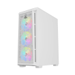Sharx Razorfin R-200 ATX Mid Tower Left Side Tempered Glass Panel Case With 4 RGB Fans - White - Image 6