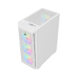 Sharx Razorfin R-200 ATX Mid Tower Left Side Tempered Glass Panel Case With 4 RGB Fans - White - Image 9