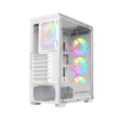 Sharx Razorfin R-200 ATX Mid Tower Left Side Tempered Glass Panel Case With 4 RGB Fans - White - Image 8