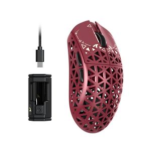 Attack Shark R5 Ultra Carbon Fiber Tri-Mode Wireless (BT/2.4G Wireless/Wired) 8K PAW3950MAX Gaming Mouse - Red