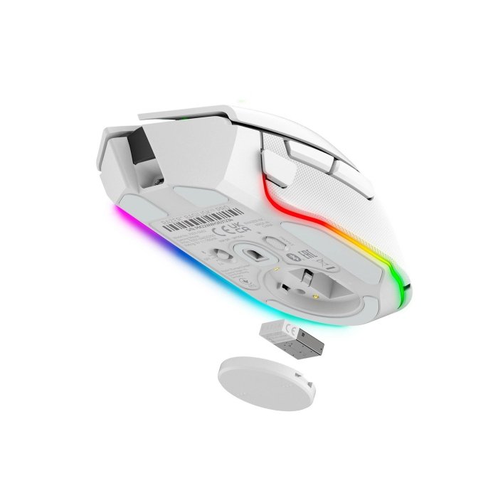 Razer Basilisk V3 Pro Wireless/BT/Wired Gaming Mouse Hyper Scroll Tilt Wheel, 30K DPI Optical Sensor, Gen-3 Optical Switches, 13-Zone Chroma RGB, 13 Programmable Controls - White - Image 3