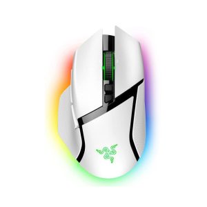 Razer Basilisk V3 Pro Wireless/BT/Wired Gaming Mouse Hyper Scroll Tilt Wheel, 30K DPI Optical Sensor, Gen-3 Optical Switches, 13-Zone Chroma RGB, 13 Programmable Controls - White