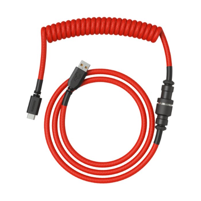 Glorious Coiled Keyboard Cable – USB-C Artisan Cable for Mechanical Keyboard Crimson Red - Image 2