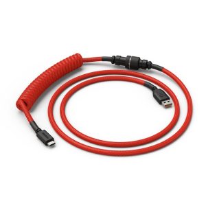 Glorious Coiled Keyboard Cable â€“ USB-C Artisan Cable for Mechanical Keyboard Crimson Red