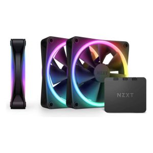 NZXT F120 RGB Duo 120mm Dual-Sided RGB Fan Triple Pack With RGB Controller - Black