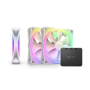 NZXT F120 RGB Duo 120mm Dual-Sided RGB Fan Triple Pack With RGB Controller - White