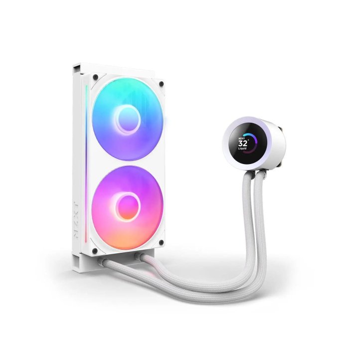 NZXT Kraken Plus 240 RGB Liquid CPU Cooler, 1.54" Transmissive TFT, 262K Color Panel, 240mm Radiator, F240 Fans, 2400 RPM Fan Speed, 75.05 CFM Fan Airflow, White | RL-KR240-W2 - Image 3
