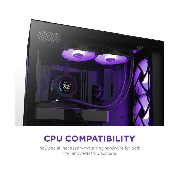 NZXT Kraken Elite 240 RGB 240mm Liquid Cooler With LCD Display - Black - Image 2