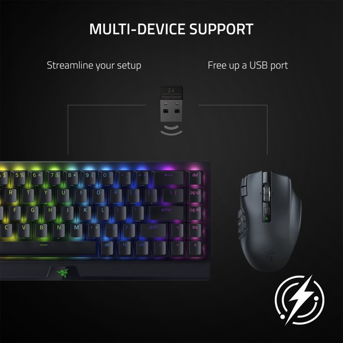 Razer Naga V2 Hyperspeed Ergonomic Wireless/Bluetooth MMO Gaming Mouse - Up to 400 Hours Battery Life - Black - Image 2
