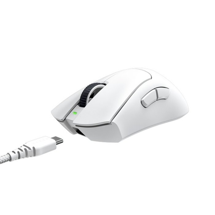 Razer DeathAdder V3 Pro Ultra-Lightweight Wireless/Wired Ergonomic Esports Mouse Up to 90 Hours Battery Life White - Image 3