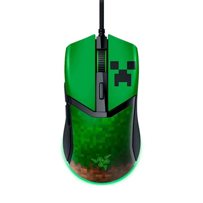 Razer Cobra Minecraft Edition Lightweight Optical Wired Gaming Mouse with Chroma RGB Lighting, Razer Gen‑3 Optical Mouse Switches - Green - Image 3
