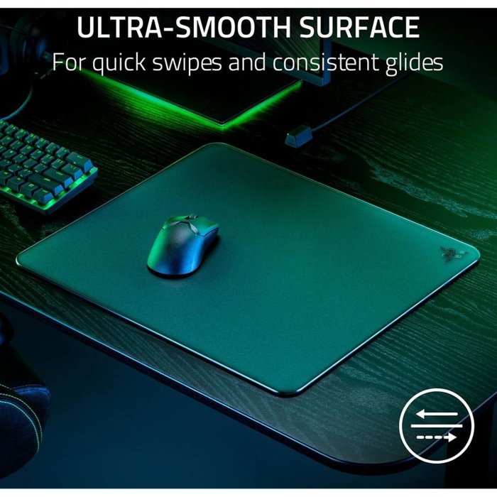 Razer Atlas Premium Tempered Glass Gaming Mouse Mat Ultra Smooth Surface, Micro-Etched Surface, Pure Polished Precision (450x400x5 mm) - Black - Image 3