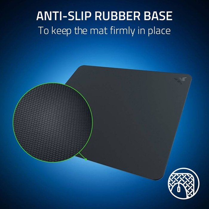 Razer Atlas Premium Tempered Glass Gaming Mouse Mat Ultra Smooth Surface, Micro-Etched Surface, Pure Polished Precision (450x400x5 mm) - Black - Image 2