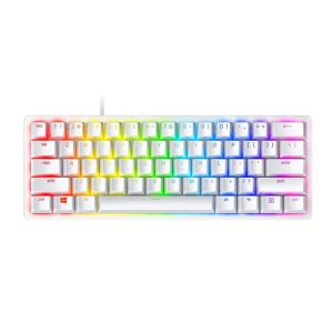Razer Huntsman Mini Clicky Optical Switches (Purple), 60% Gaming Keyboard, Chroma Rgb Lighting, Pbt Keycaps, Onboard Memory - Mercury White