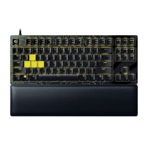 Razer Huntsman V2 TKL Gaming Keyboard: Fast Linear Optical Switches Gen2, Sound Dampeners, 8000Hz Polling Rate, Detachable Type-C Cable, UV-Coated Keycaps, Wrist Rest - ESL Edition
