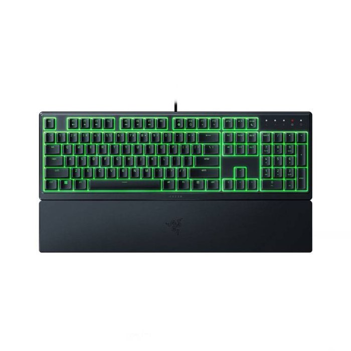 Razer Ornata V3 X Gaming Keyboard: US Layout, Low-Profile Keys, Silent Membrane Switches, UV-Coated Keycaps, Spill Resistant, Chroma RGB Lighting, Ergonomic Wrist Rest - Classic Black