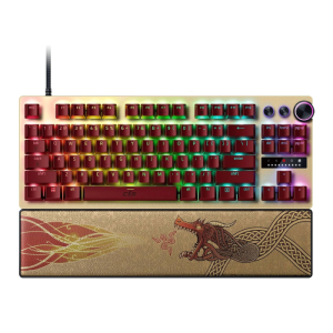 Razer Huntsman V3 Pro TKL Esports Counter-Strike 2 Edition Gaming Keyboard, Analog Optical Switches Snap Tap, Rapid Trigger, Adjustable Actuation, Media Keys, PBT Keycaps, Gold | RZ03-04982100-R3M1