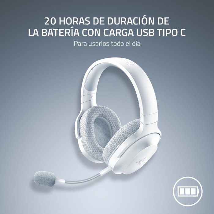 Razer Barracuda X Wireless Gaming & Mobile Headset (PC, PlayStation, Switch 2, Android, iOS), 2.4GHz Wireless + Bluetooth, Lightweight, 40mm Drivers, Detachable Mic, 50 Hr Battery, Mercury White | RZ04-04430200-R3U1 - Image 2