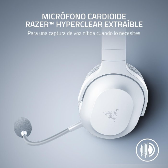 Razer Barracuda X Wireless Gaming & Mobile Headset (PC, PlayStation, Switch 2, Android, iOS), 2.4GHz Wireless + Bluetooth, Lightweight, 40mm Drivers, Detachable Mic, 50 Hr Battery, Mercury White | RZ04-04430200-R3U1 - Image 3