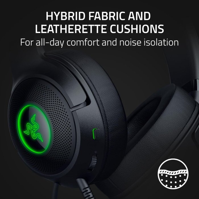 Razer Kraken Kitty V2 USB Wired RGB Gaming Headset: Chroma Kitty Ears, Stream Reactive Lighting, HyperClear Cardioid Mic, 7.1 Surround Sound For PC, PS4, PS5 - Black - Image 2