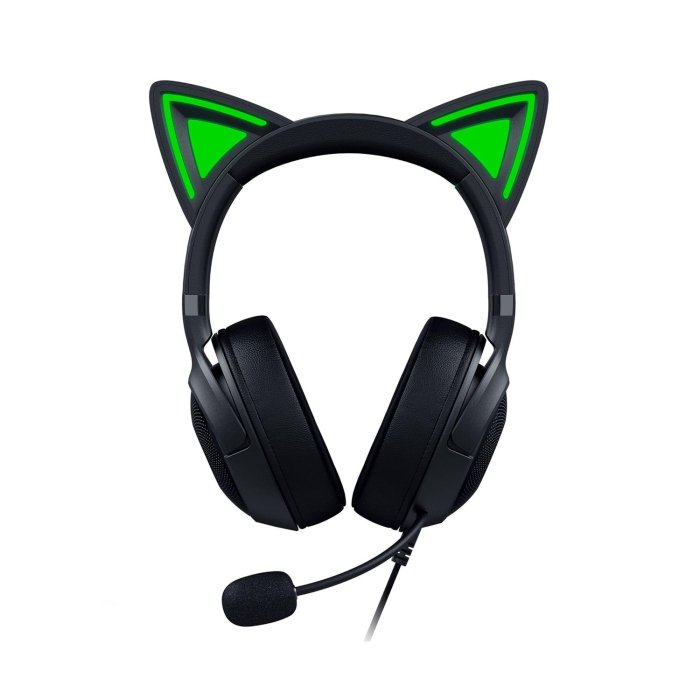 Razer Kraken Kitty V2 USB Wired RGB Gaming Headset: Chroma Kitty Ears, Stream Reactive Lighting, HyperClear Cardioid Mic, 7.1 Surround Sound For PC, PS4, PS5 - Black - Image 3