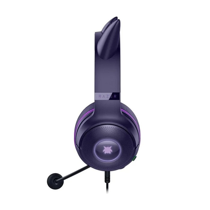 Razer PokeMon Kraken Kitty V2 Gengar USB Wired Headset, Hybrid Fabric And Leatherette Cushions 7.1 Surround, - Purple - Image 3