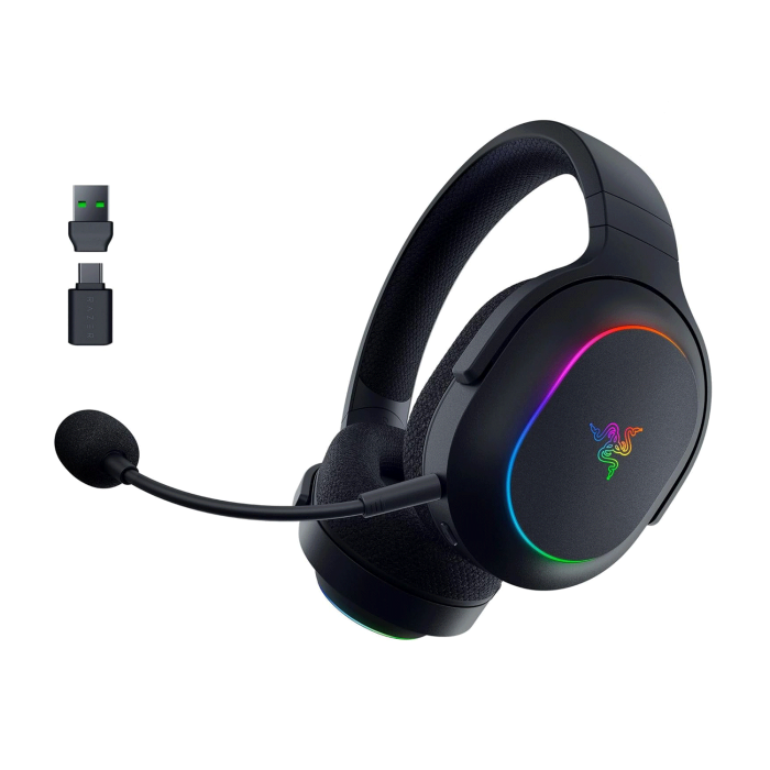 Razer Barracuda X Chroma Wireless Gaming Headset: 2.4GHz Wireless & Bluetooth, Lightweight, Chroma RGB, 40mm Drivers, Cardioid Mic, 70 Hr Battery for PC, Mac, PS5, Switch 2, Smartphone - Black | RZ04-05220100-R3U1
