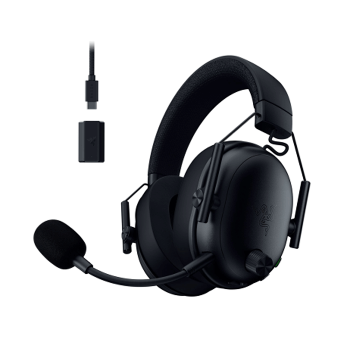 Razer BlackShark V3 Pro Wireless ANC Gaming Headset, Wireless / Bluetooth / USB Wired / 3.5 mm, Detachable Mic, Works with Mac/PC, PS5â„¢, PS4, Switch, Smartphone, 70 hours Battery life, Black | RZ04-05400100-R3M1