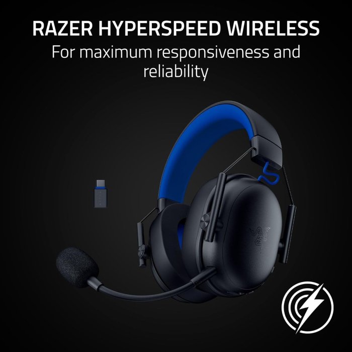 Razer BlackShark V3 X HyperSpeed for PlayStation, Wireless E-Sports Headset, Ultra light 270g, TriForce 50mm Drivers, Detachable microphone, HyperSpeed 2,4 GHz & Bluetooth, PS5 / PC Compatibility, Black | RZ04-05420400-R3G1 - Image 2