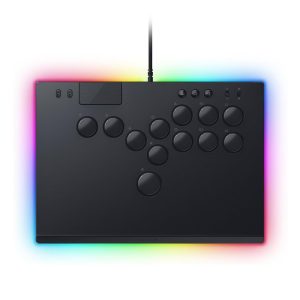 Razer Kitsune All-Button Arcade Controller: For PS5 / PlayStation 5 & PC, Low-Profile Optical Switches, Slim Form Factor, Removable Top Plate, Chroma RGB Lighting, USB Type C - Black