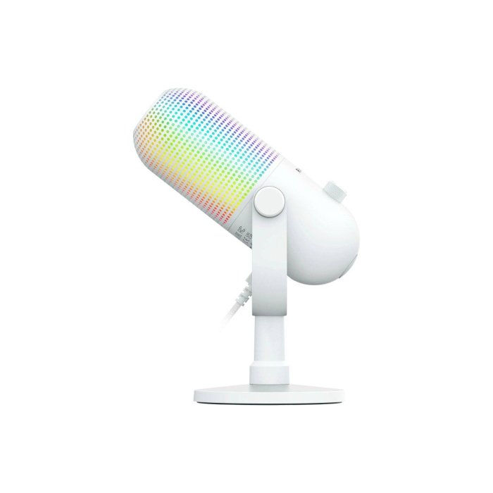 Razer Seiren V3 Chroma RGB USB Microphone: Stream & Game Reactive Lighting, Tap-to-Mute Sensor, Condenser Mic, Digital Gain Limiter & Shock Absorber - Mercury White - Image 3