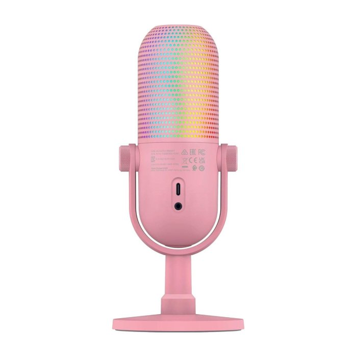 Razer Seiren V3 Chroma RGB USB Microphone: Stream & Game Reactive Lighting, Tap-to-Mute Sensor, Condenser Mic, Digital Gain Limiter & Shock Absorber - Quartz - Image 3