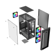 Sharx Striker Mid Tower Two Panel Front & Left Side Tempered Glass Case with 4 RGB Fans - Black - Image 12