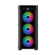 Sharx Striker Mid Tower Two Panel Front & Left Side Tempered Glass Case with 4 RGB Fans - Black - Image 6