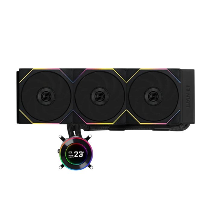 Lian Li Hydro-Shift II LCD-C 360TL Liquid CPU Cooler with TL Wireless Fans, 2.1" IPS LCD Screen - Black - Image 3