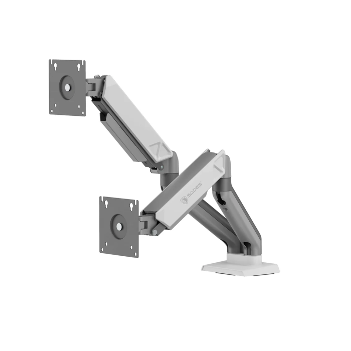 Sades Viper Dual Monitor Arm Screen Rotation Spring Inside - White (Fit Screen Size 17" - 32" Flat/Curved) - Image 2