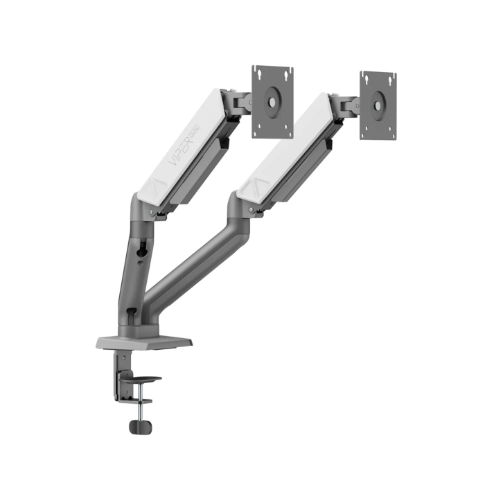 Sades Viper Dual Monitor Arm Screen Rotation Spring Inside - White (Fit Screen Size 17" - 32" Flat/Curved)