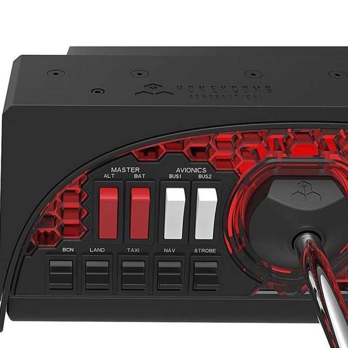 HoneyComb Aeronautical Alpha Flight Controls Yoke & Switch Panel Two Vertical 2-Way Rocker Switches, 8-Way Hat Switch, Two Buttons For PC & MAC - Image 2
