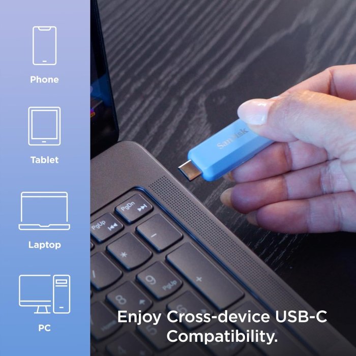 SanDisk Creator 1TB USB-C Flash Drive Read Speed Upto 400MB/s, USB Type-C Compatible with Laptops & Tablets - Image 2
