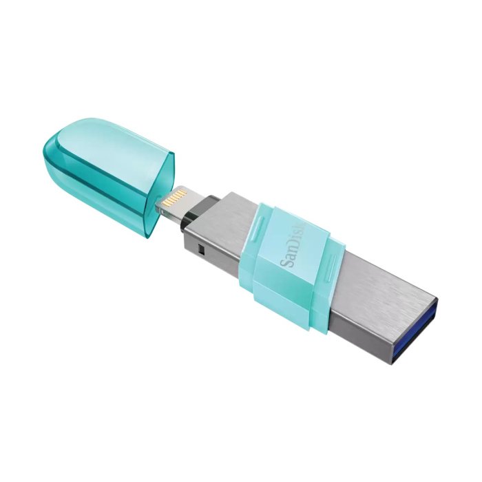 SanDisk 128GB iXpand Flip Flash Drive USB 3.1 & Lightening For iOS Windows & Mac - Ice Mint - Image 3